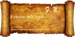 Fekete Márta névjegykártya