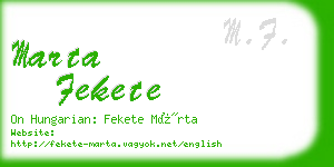 marta fekete business card